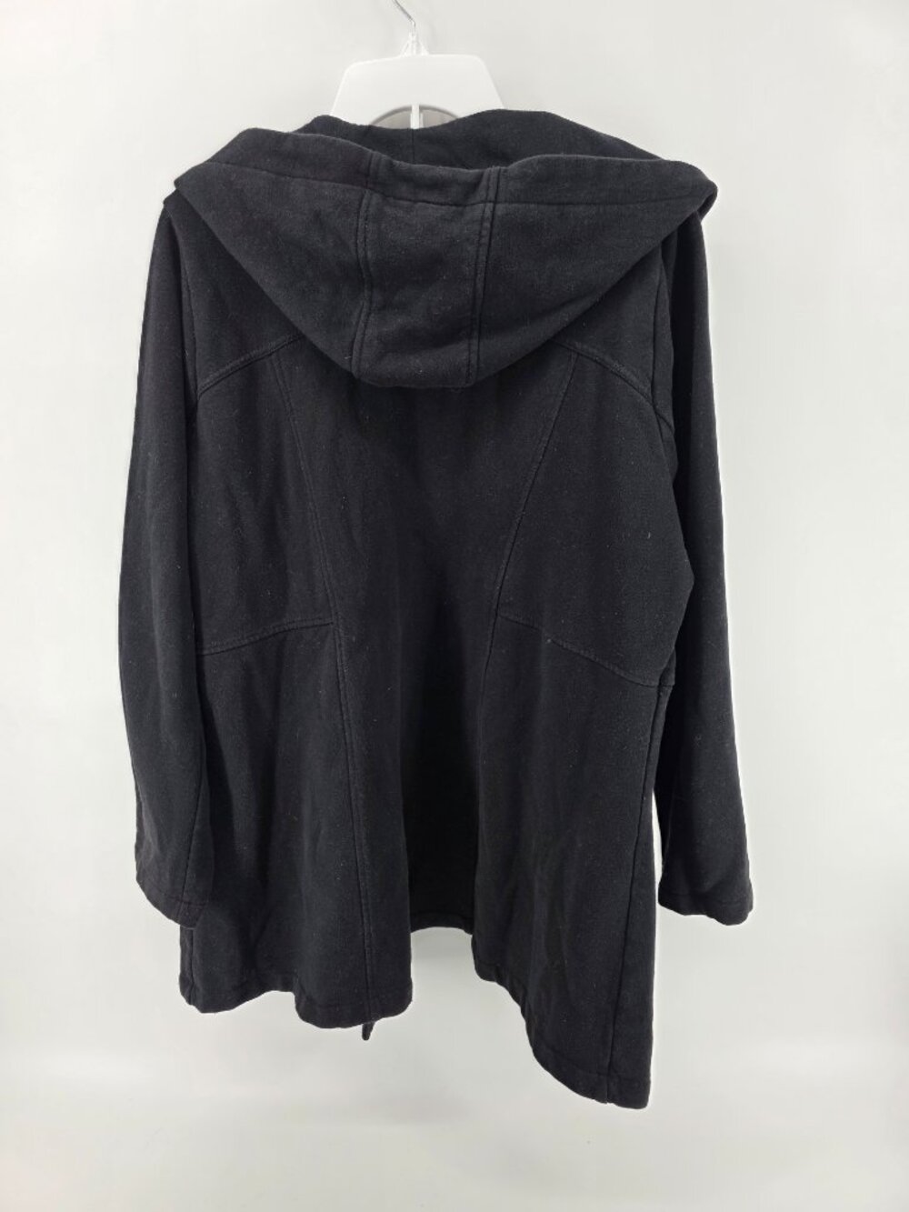 Torrid Black Fleece Asymmetrical Zip Hoodie Coat – Size 1X - Picture 7 of 7
